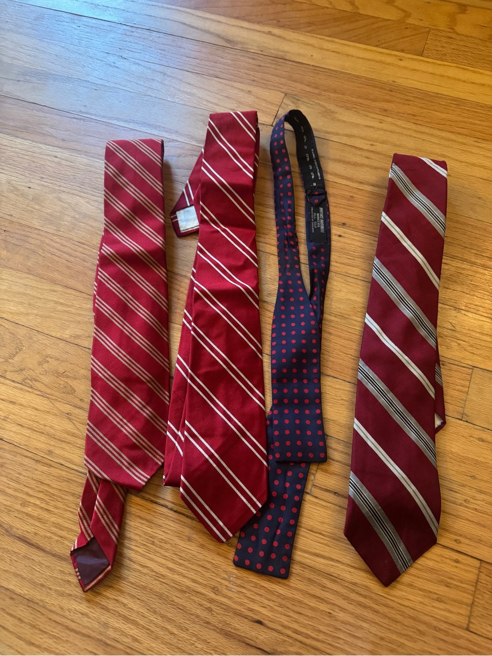 Brooks Brothers Red Striped Ties and Navy Red Polka Dot Tie